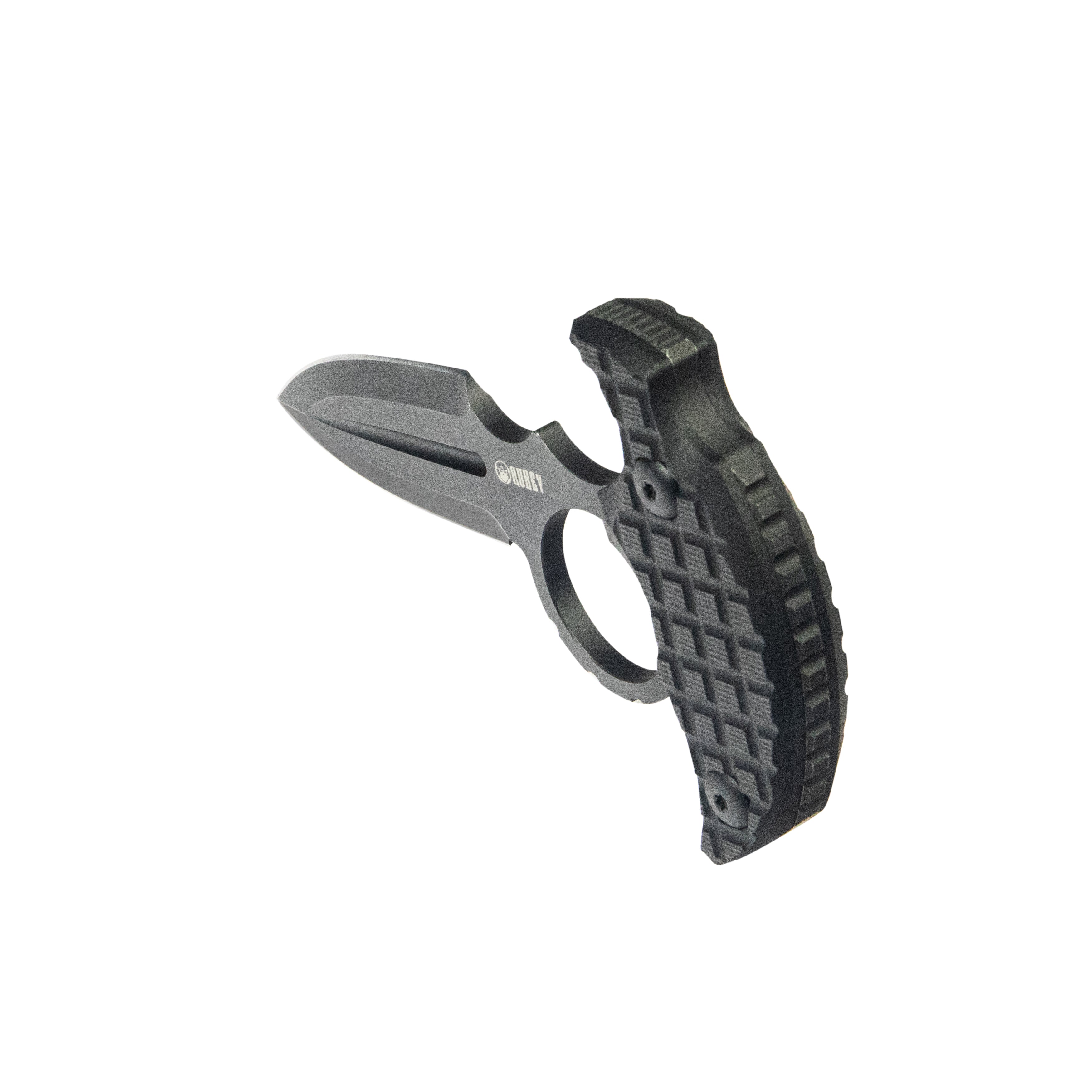 Kubey Cavy Fixed Blade Knife Black G10 Handle 2.95'' Blackwash 14C28N