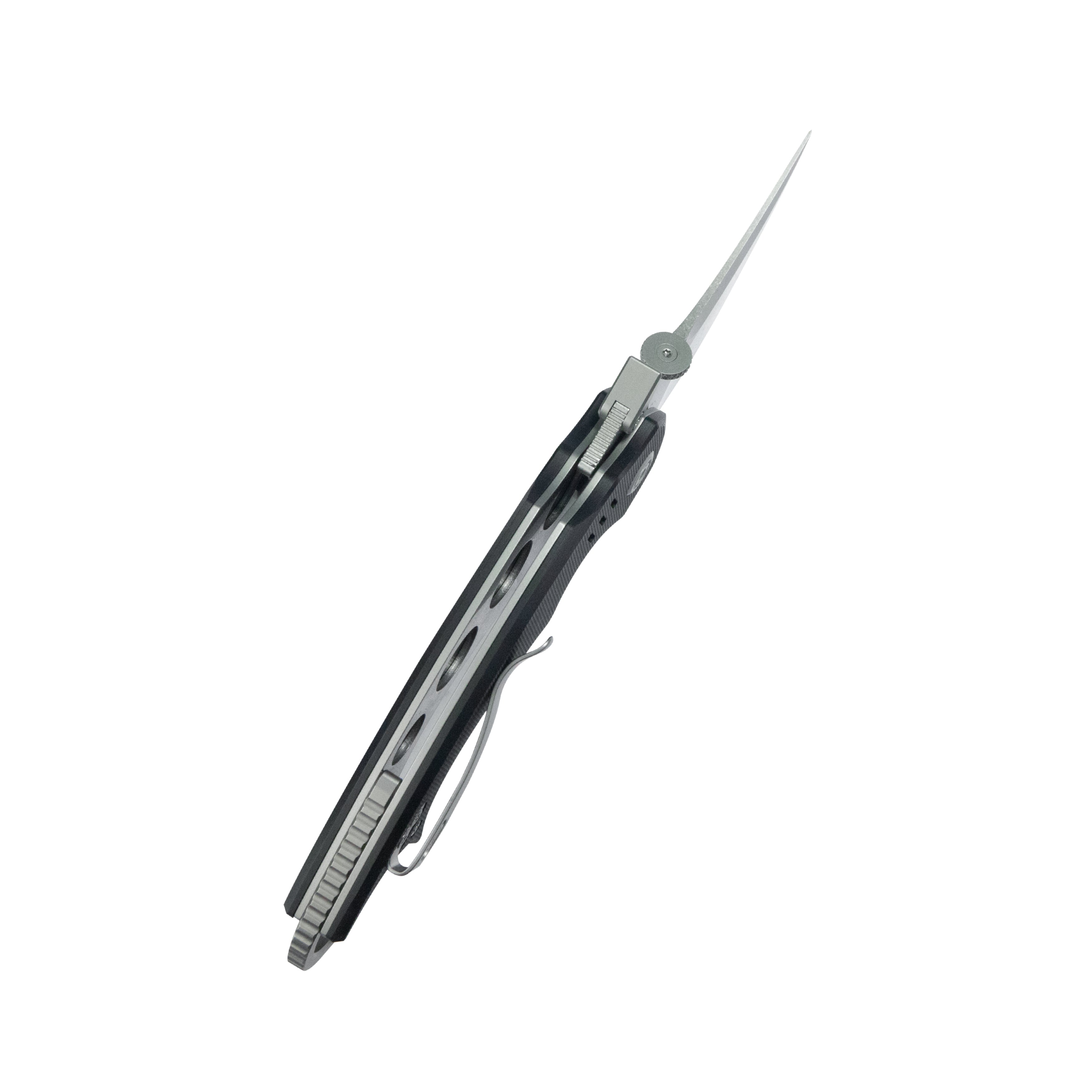 Kubey Jaw Pikal Folding Knife Black G-10 Handle 2.52