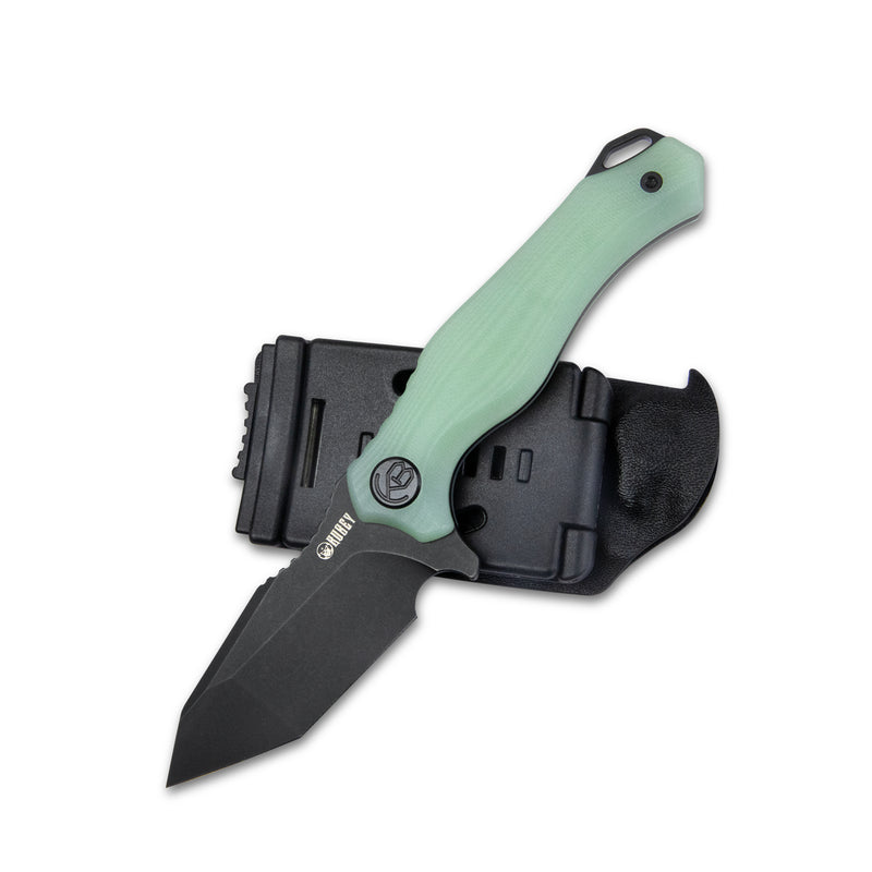 Golf EDC Fixed Blade Knife Jade G-10 Handle 3.07" Blackwashed AUS-10 with Kydex Sheath KU230D
