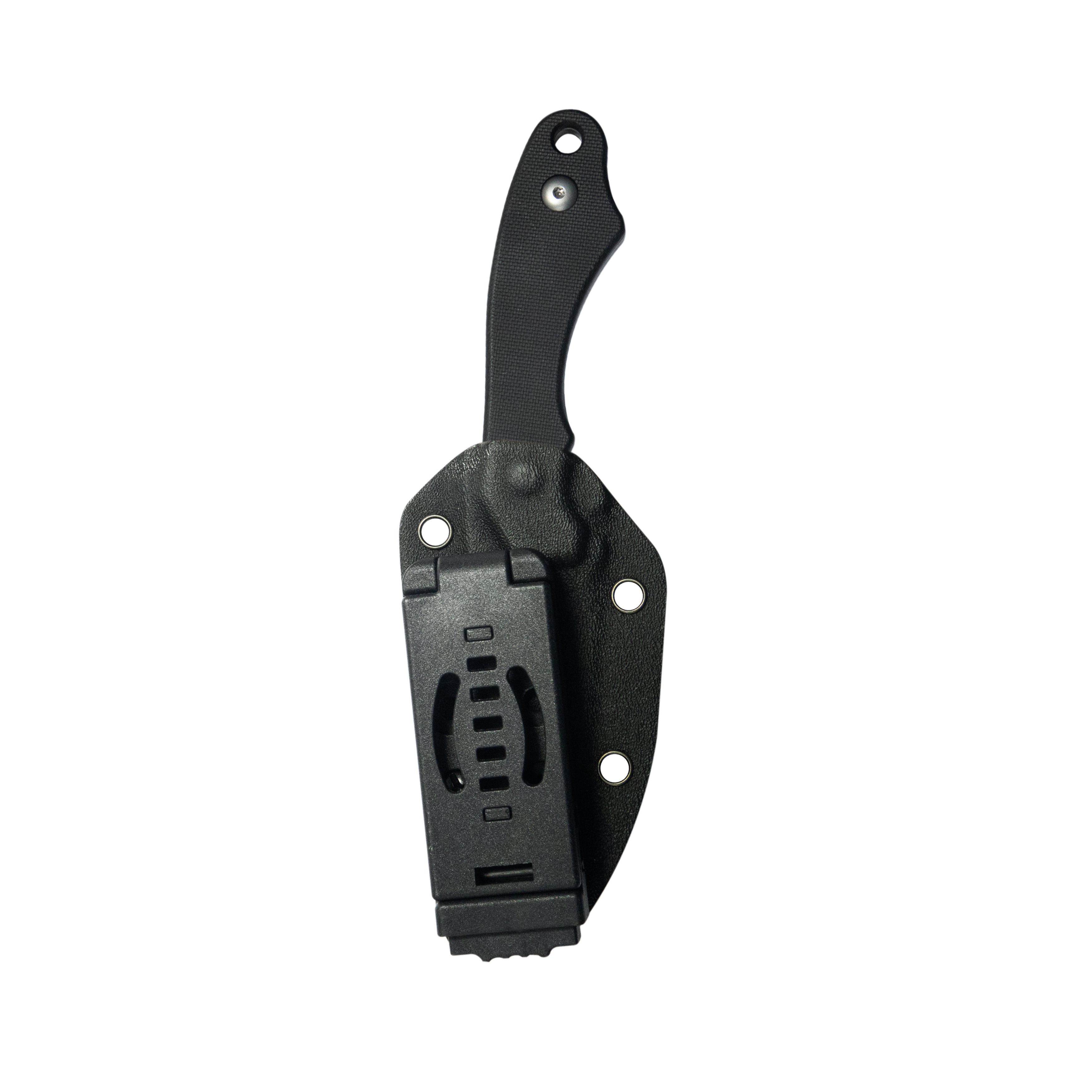 TLB II Clip Point EDC Fixed Blade Knife Black G10 4" Beadblast 14C28N with Kydex Sheath KU468A