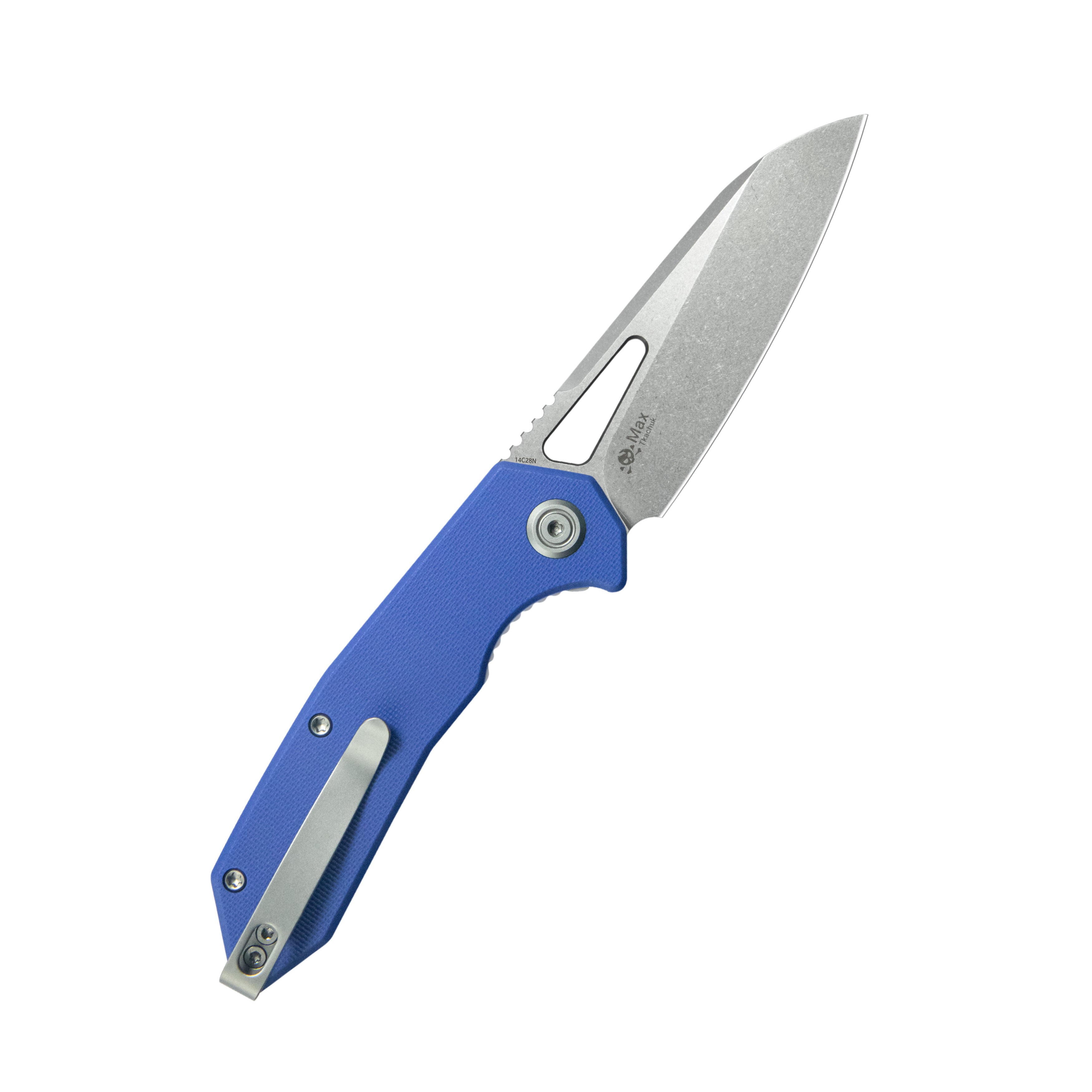 Kubey Vagrant Liner Lock Folding Knife Blue G10 Handle 3.1" Sandblast 14C28N KU291P