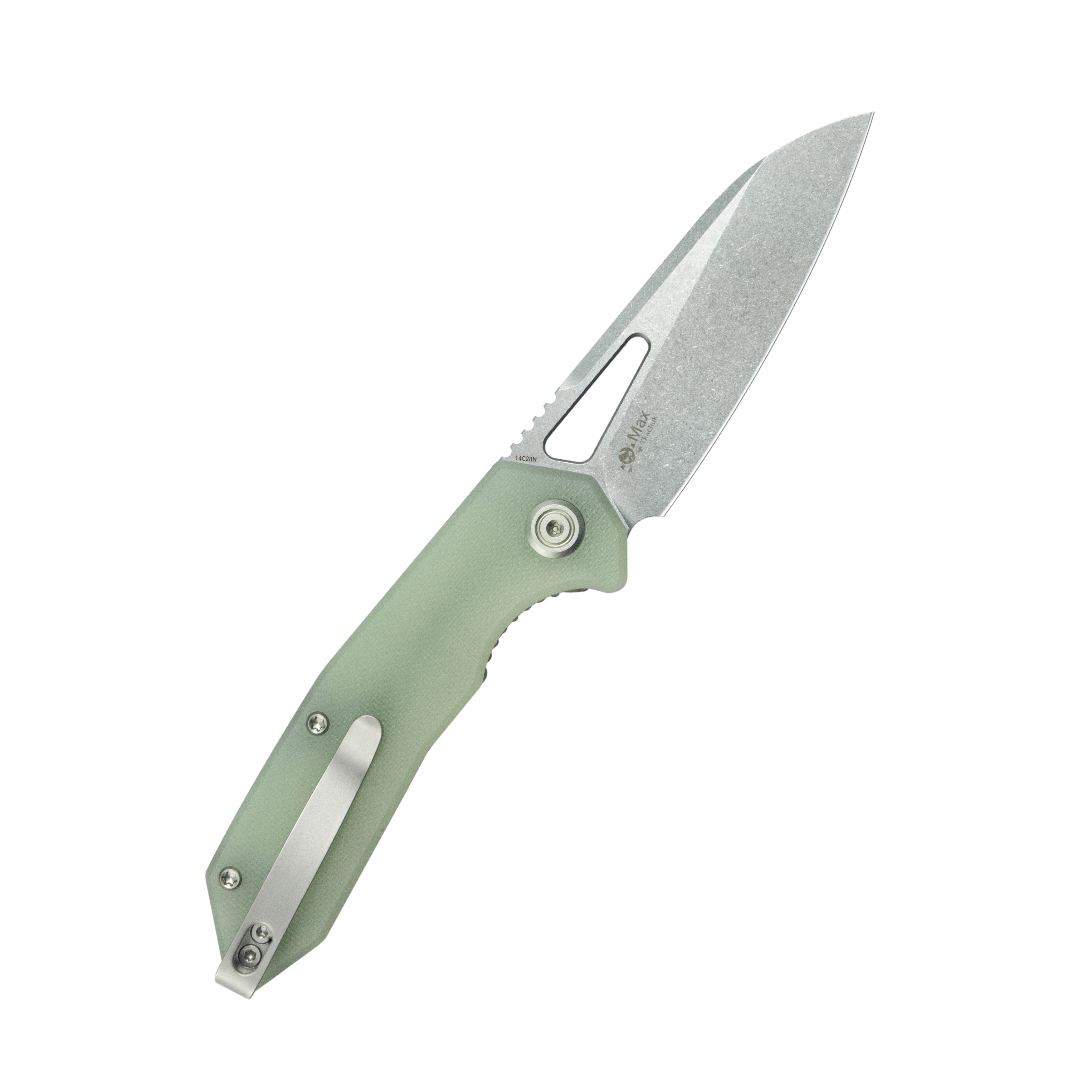 Kubey Vagrant Liner Lock Folding Knife Jade G10 Handle 3.1" Sandblast 14C28N KU291M