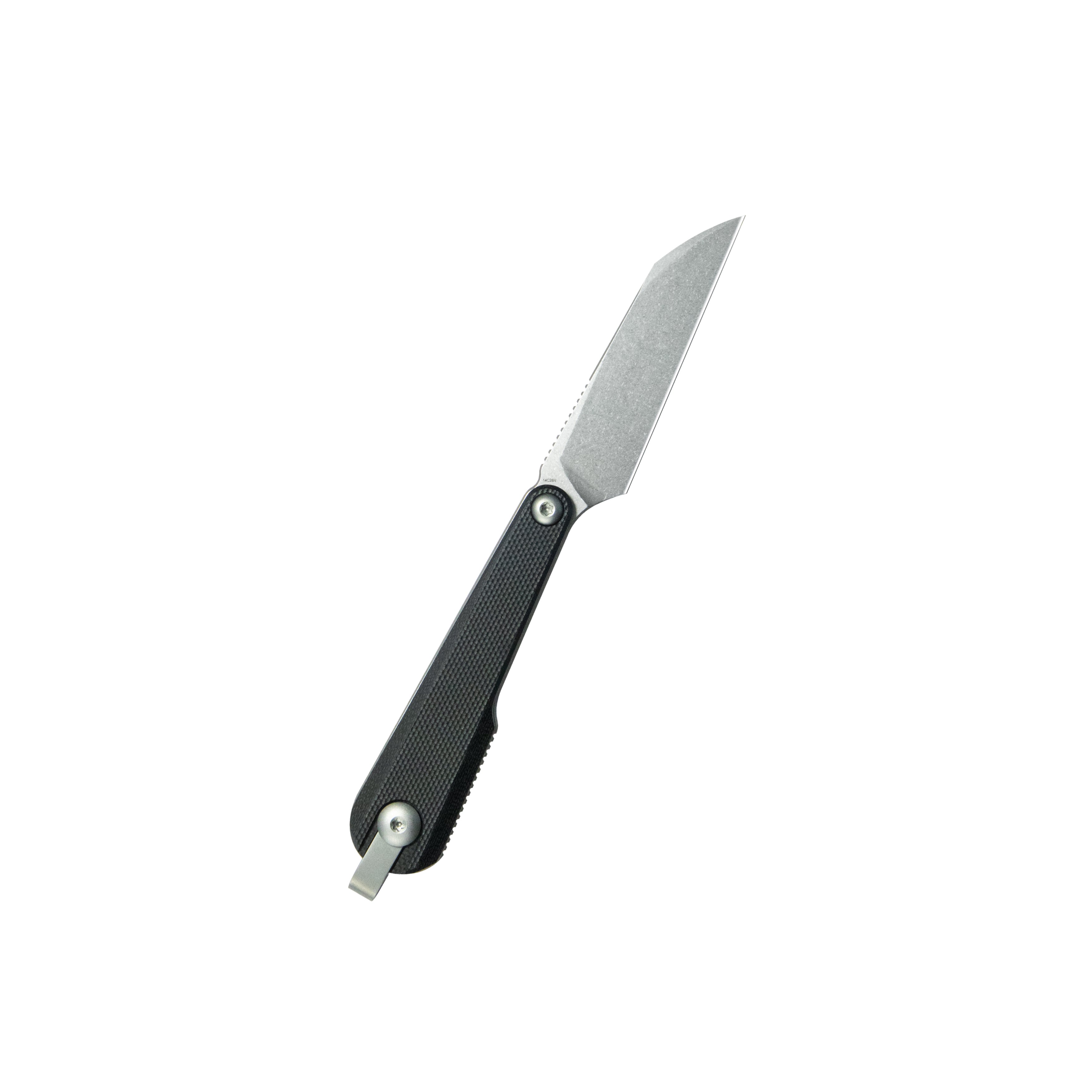 Kubey YAG Fixed Blade Knife Black G10 Handle 2.4" Beadblast 14C28N Blade KU450A