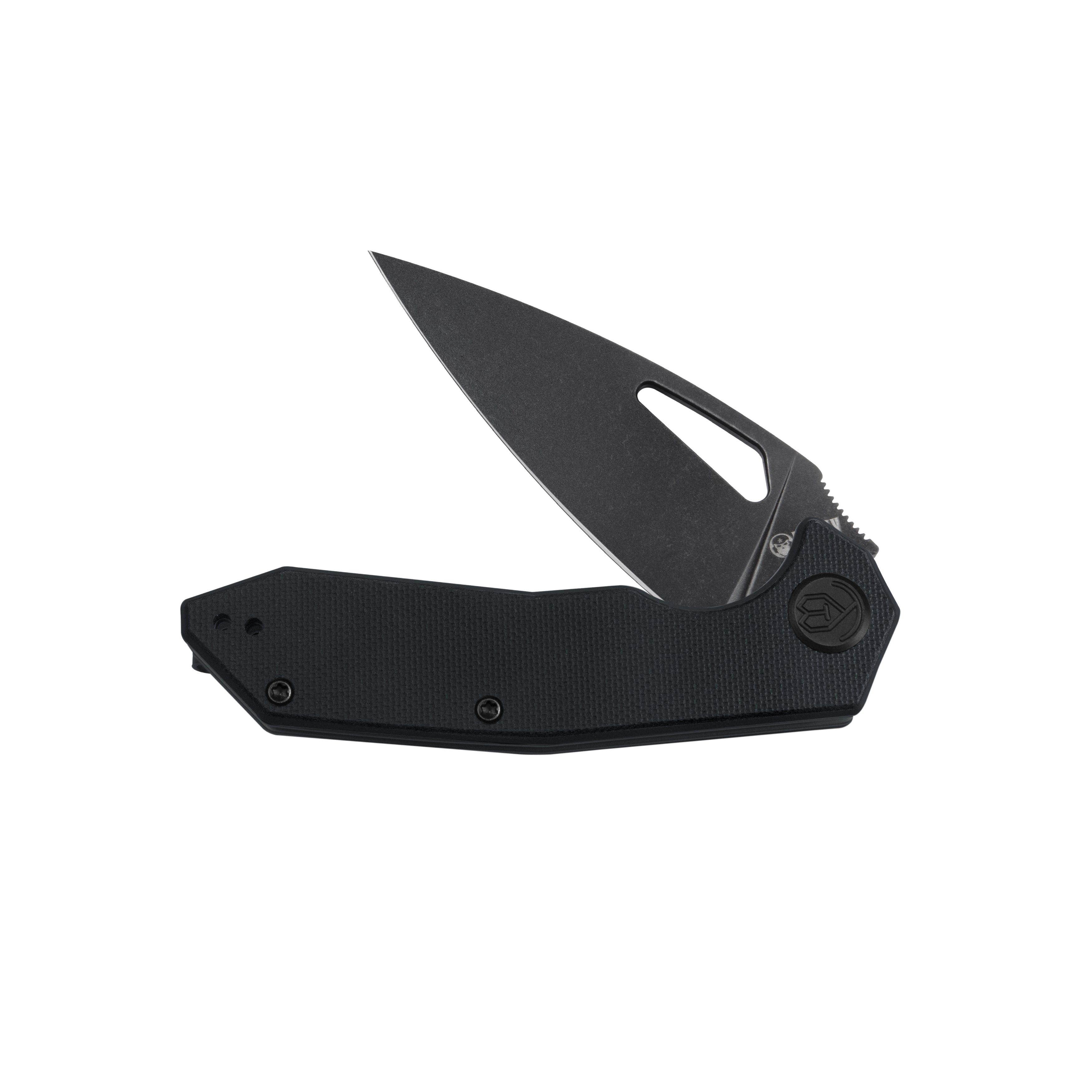 Coeus Liner Lock Thumb Open Folding Knife Black G10 Handle EDC knives 3.11" Blackwash 14C28N KU122X