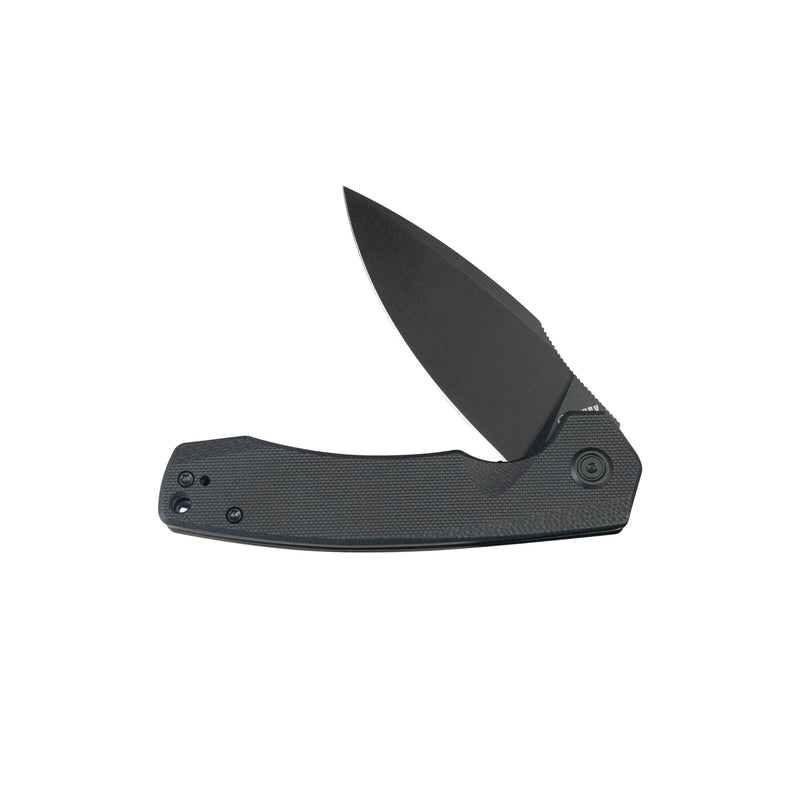 Calyce Liner Lock Flipper Folding Knife Black G10 Handle 3.27" Blackwashed AUS-10 KU901L