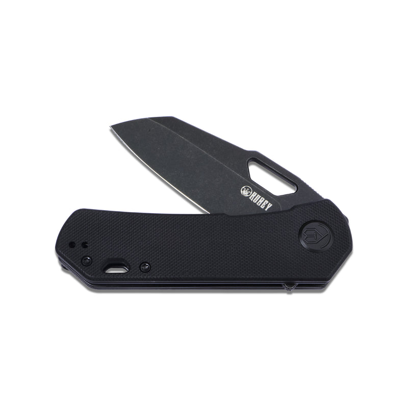 Duroc Liner Lock Flipper Folding Knife OD Black G10 Handle 2.91" Dark Stonewashed D2 KU332E