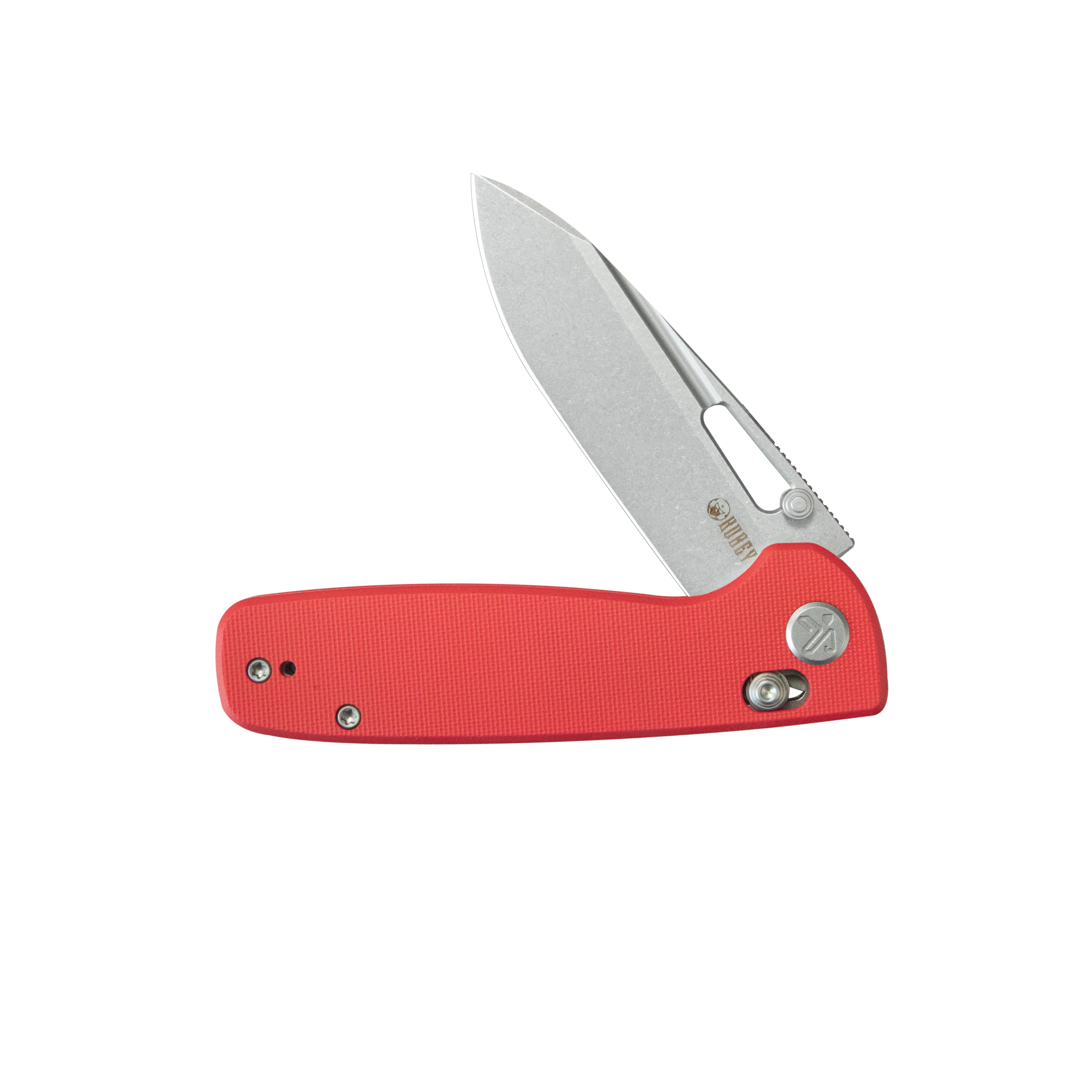 Kubey Bluff Axis lock Everyday Carry Folding Knife Red G10  Handle 3.19" Sandblast 14C28N KU248H