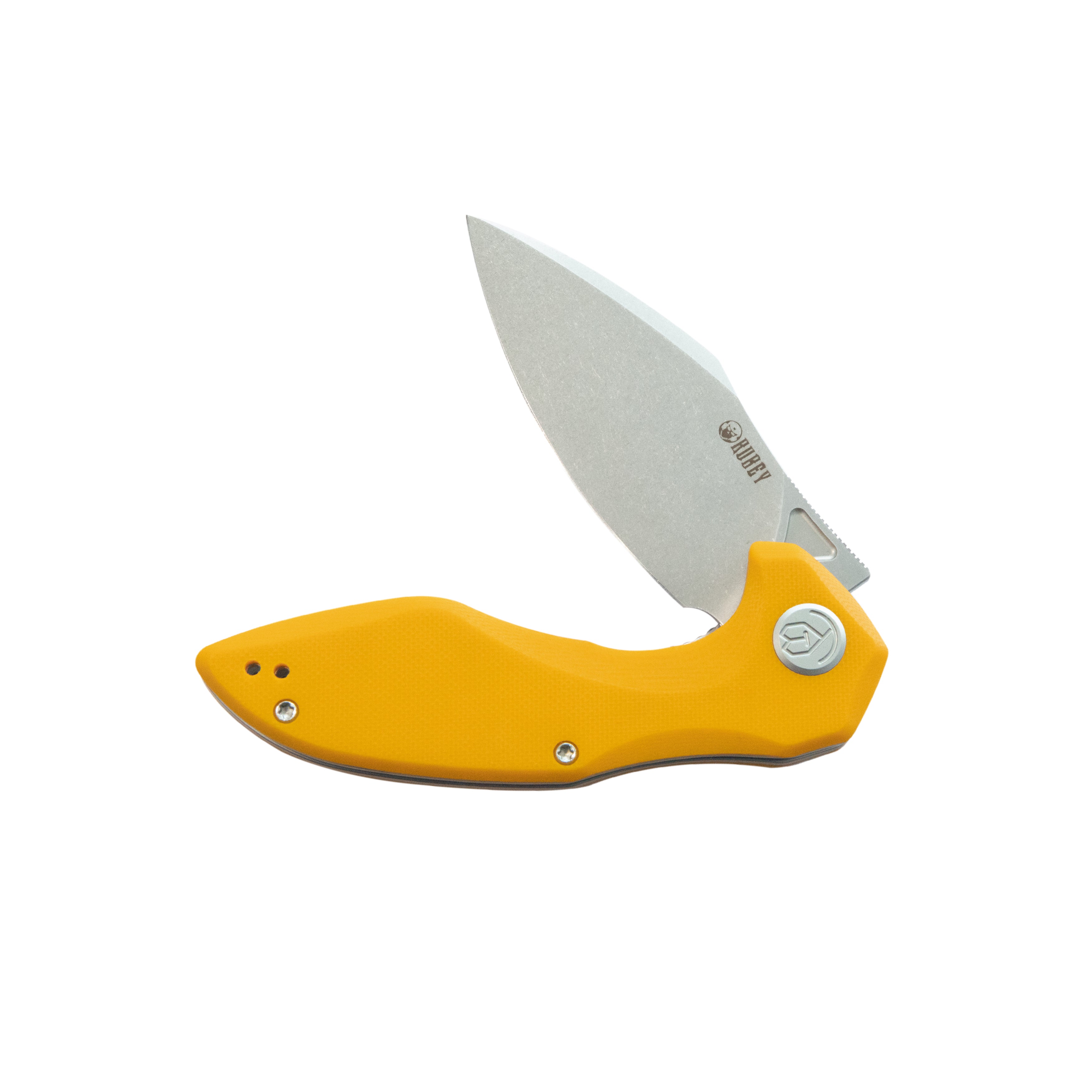 Noble Flipper Folding Knife Yellow G10 Handle 3.15" Beadblast 14C28N KU236J