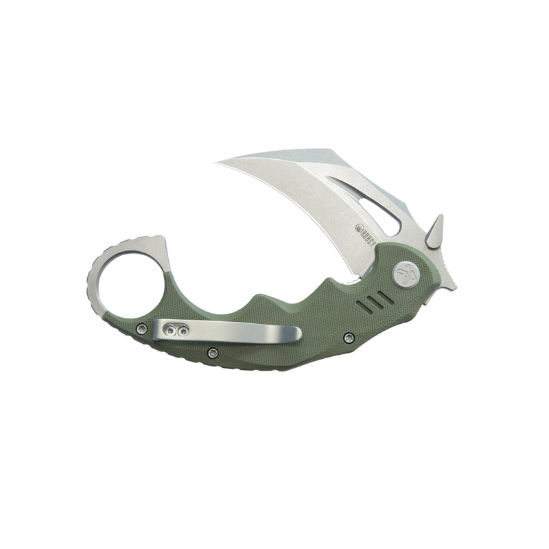 Mini Wrath Karambit Folding Knife Green G-10 Handle 2.44" Beadblast 14C28N Blade KU262B