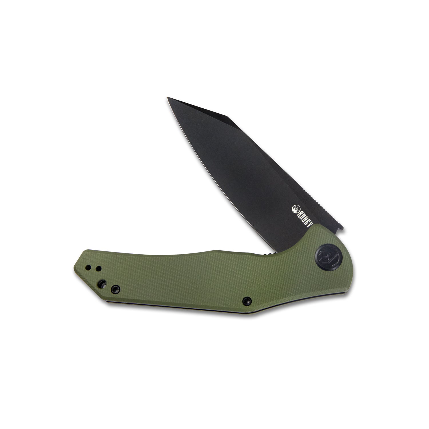 Flash Liner Lock Flipper Folding Knife Green G10 Handle 3.82" Blackwashed AUS-10 KU158F