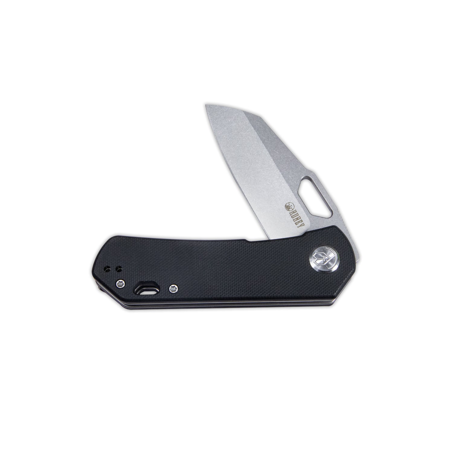 Kubey Duroc Klappmesser Liner Lock Flipper Small Pocket Folding Knife Black G10 Handle Fruit knives 2.91" Bead Blasted AUS-10 KU332I