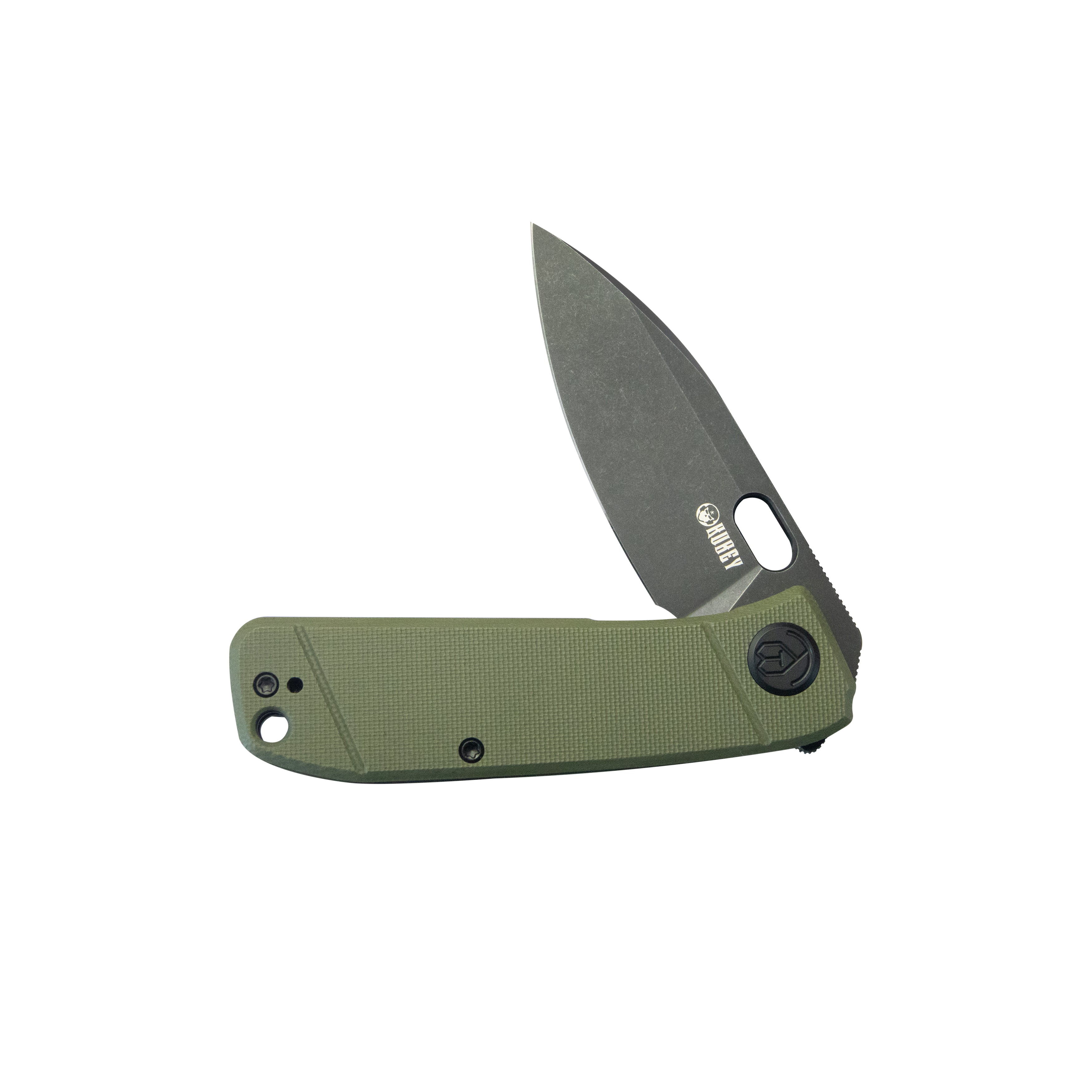 Kubey Hyde Liner Lock Folding Knife Green G10 Handle 2.95
