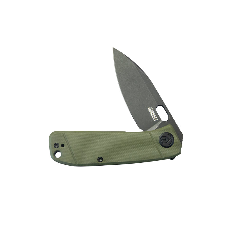 Hyde Liner Lock Folding Knife Green G10 Handle 2.95" Dark Stonewashed 14C28N KU2104B