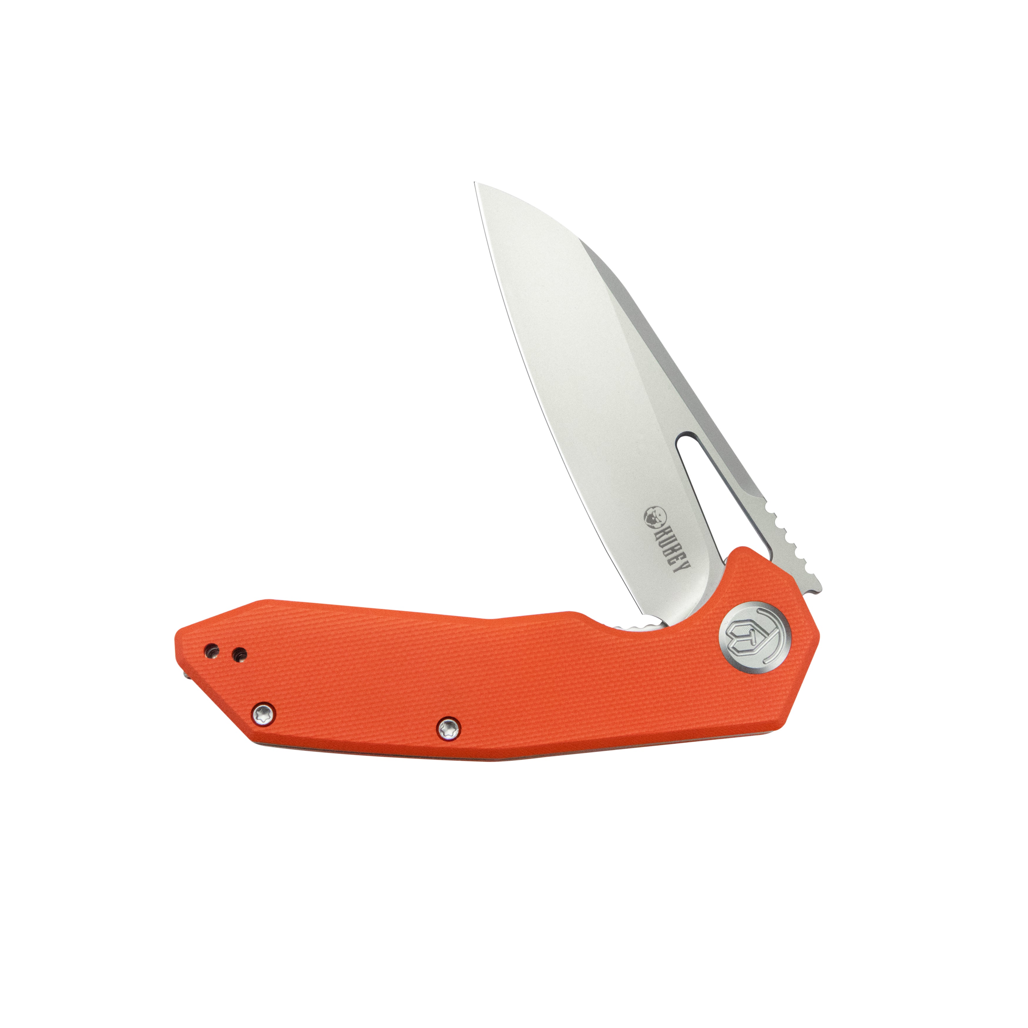 Kubey Vagrant Liner Lock Folding Knife Orange G10 Handle 3.1" Sandblast 14C28N KU291L