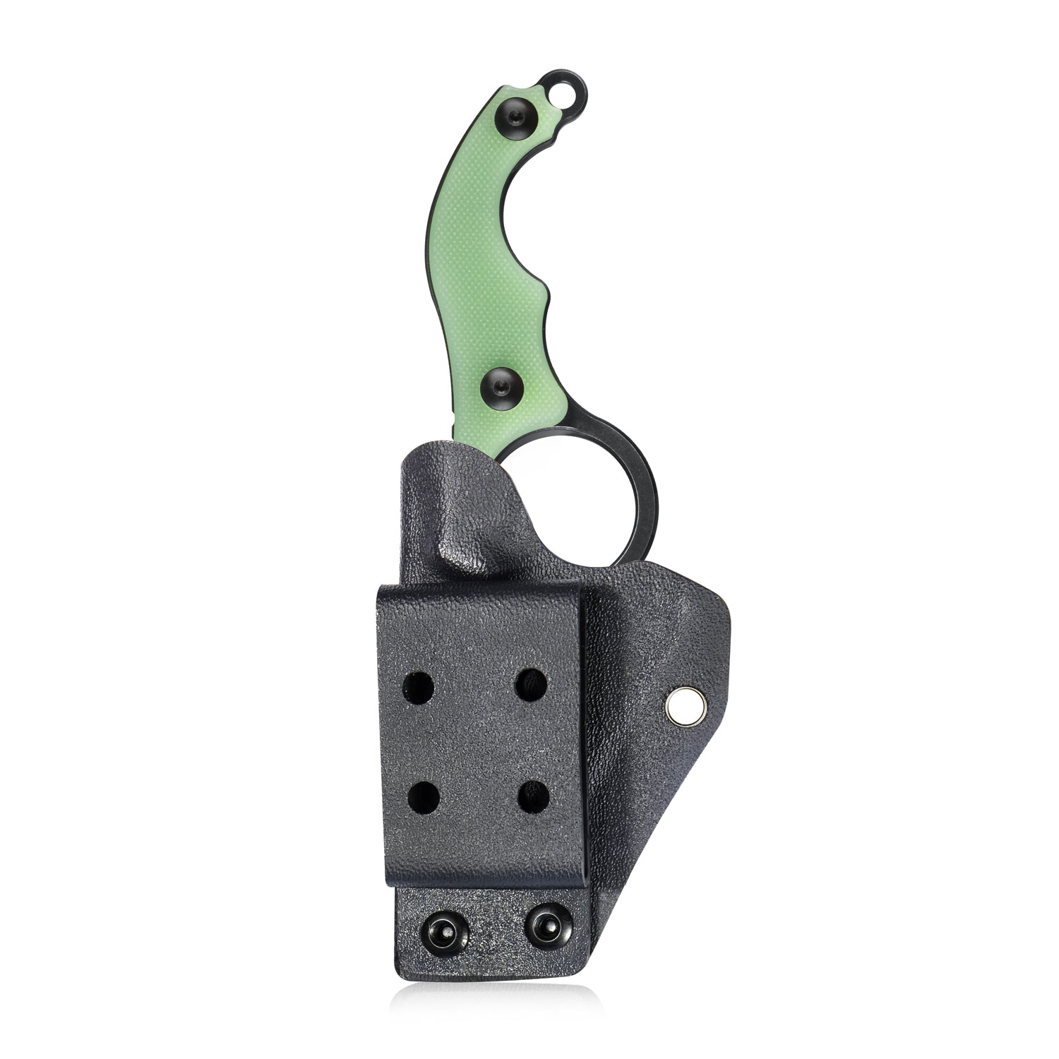 Hippocam EDC Fixed Blade Knife Jade G10 Handle 2.3" Satin D2 KU166B