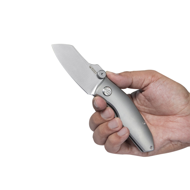 Monsterdog Frame Lock Dual Thumb Studs Folding Knife Titanium Handle 2.95" Satin 20CV KB285B