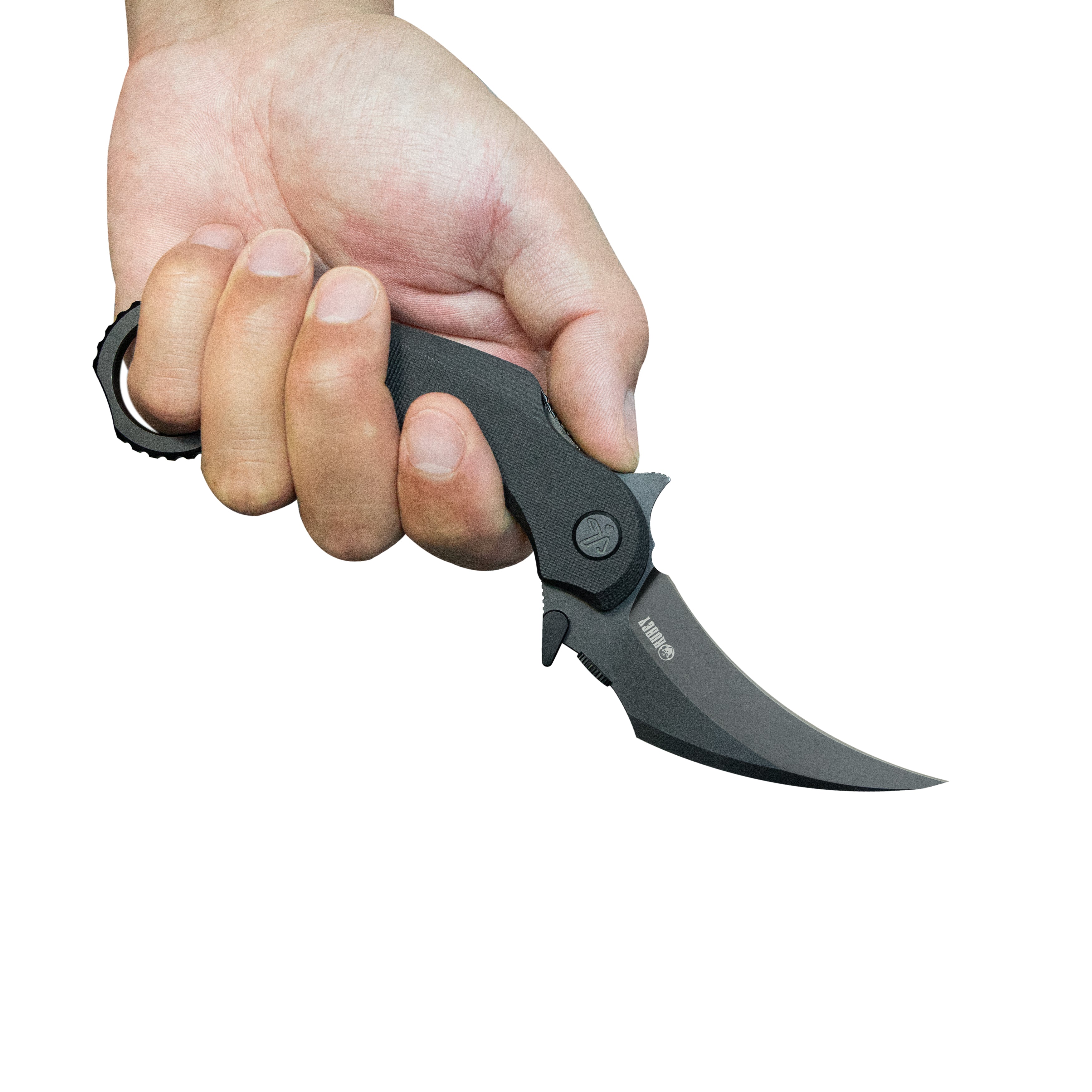 Rogue Pikal Karambit Folding Knife Black G10 Handle 2.91" Blackwash 14C28N Blade KU298B