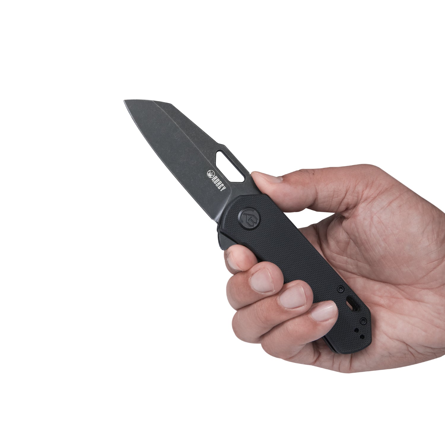 Duroc Liner Lock Flipper Folding Knife OD Black G10 Handle 2.91" Dark Stonewashed D2 KU332E