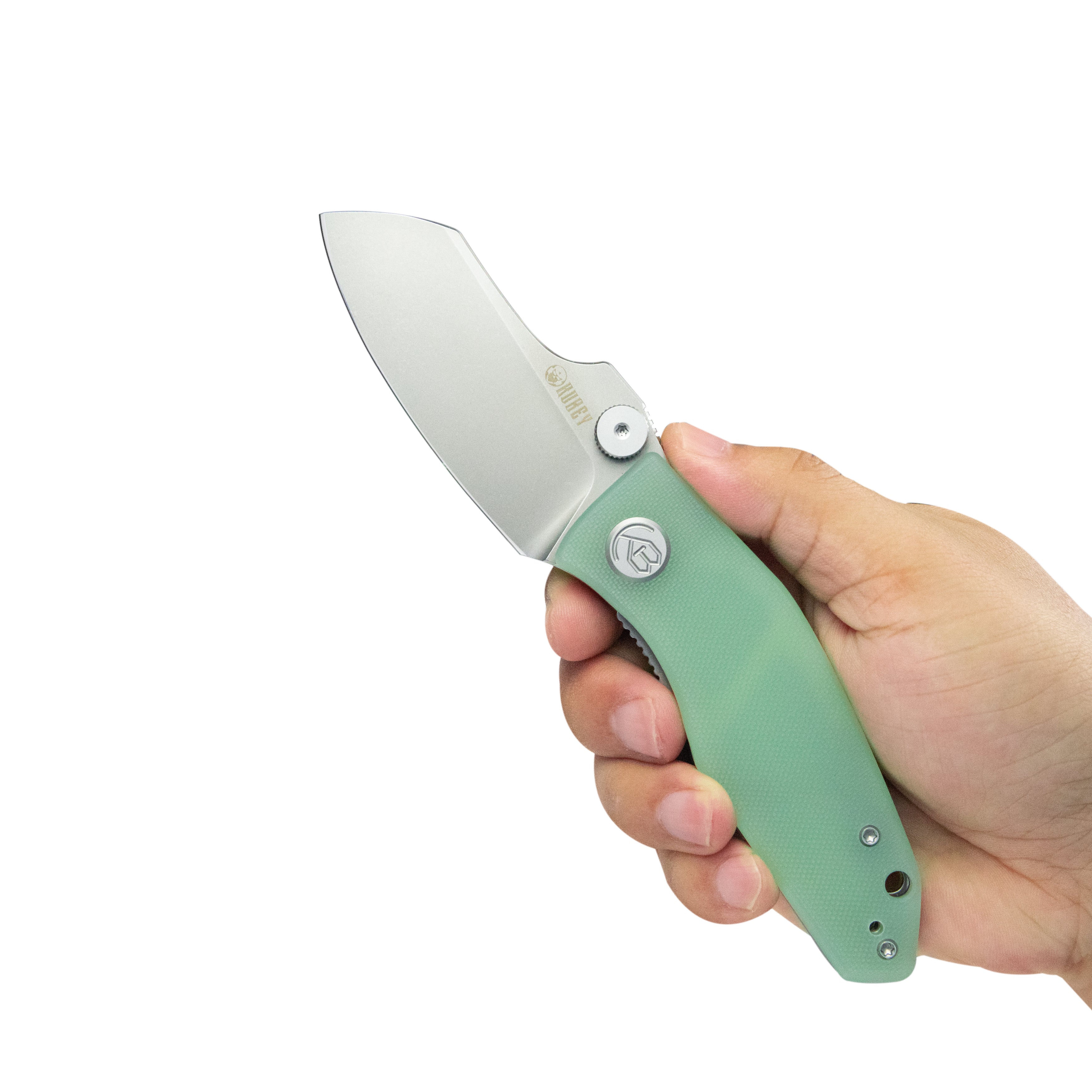 Monsterdog Liner Lock Folding Knife Jade G10 Handle 2.95" Bead Blasted 14C28N KU337L