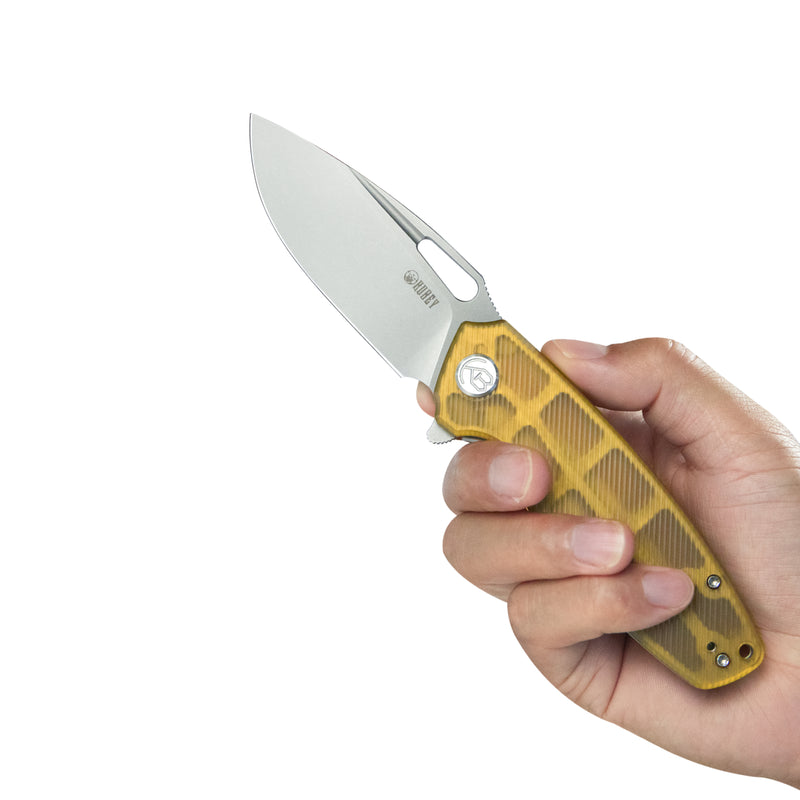 Tityus Liner Lock Flipper Folding Knife Ultem Handle 3.39" Bead Blasted D2 KU322L