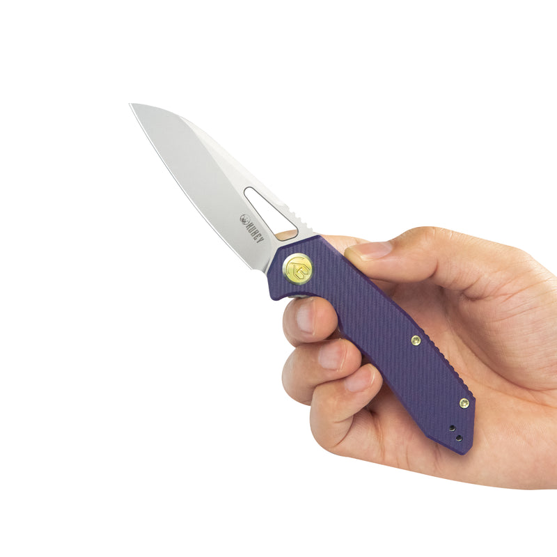 Vagrant Liner Lock Folding Knife Purple G10 Handle 3.1" Sandblast M390 KB291S
