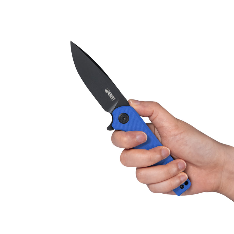 Wolverine Liner Lock Folding Knife Blue G10 Handle 2.91" Dark Stonewashed D2 KU233F