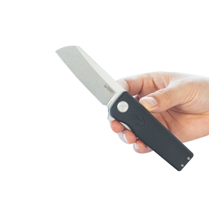 Sailor Liner Lock Flipper Outdoor Folding Knife Black G10 Handle 3.11" Stonewash 14C28N Blade KU317H