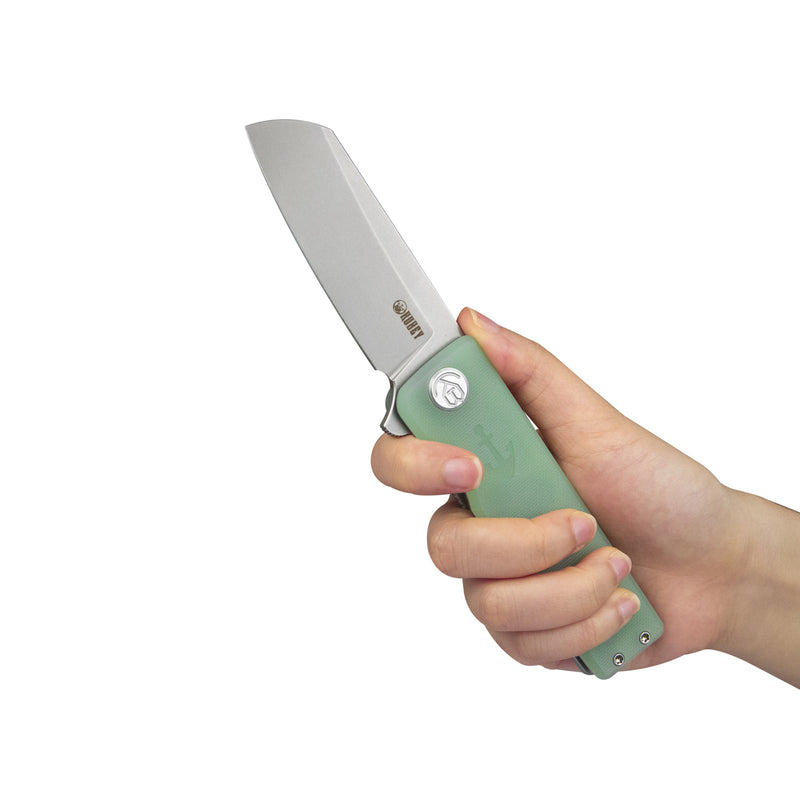 Sailor Liner Lock Flipper Outdoor Pocket Knife Jade G10 Handle 3.11" Beadblasted AUS-10 Blade KU317E