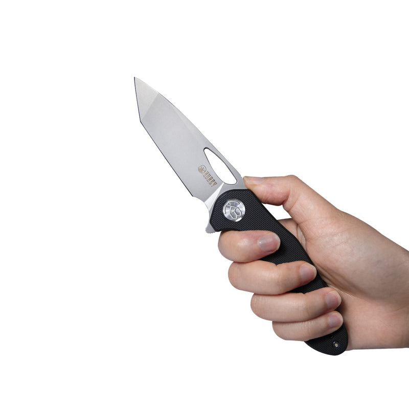 Dugu Liner Lock Folding Knife Black G10 Handle 2.91'' Sand Blasted 14C28N Blade KU159C