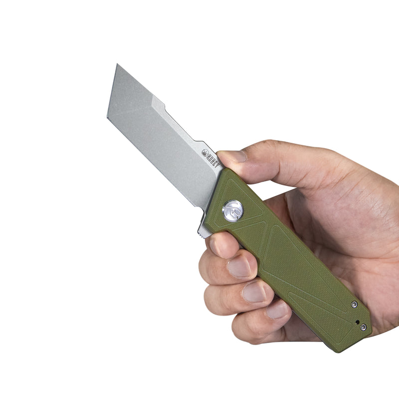 Avenger Outdoor Edc Folding Pocket Knife Green G10 Handle 3.07" Bead Blasted D2 KU104B