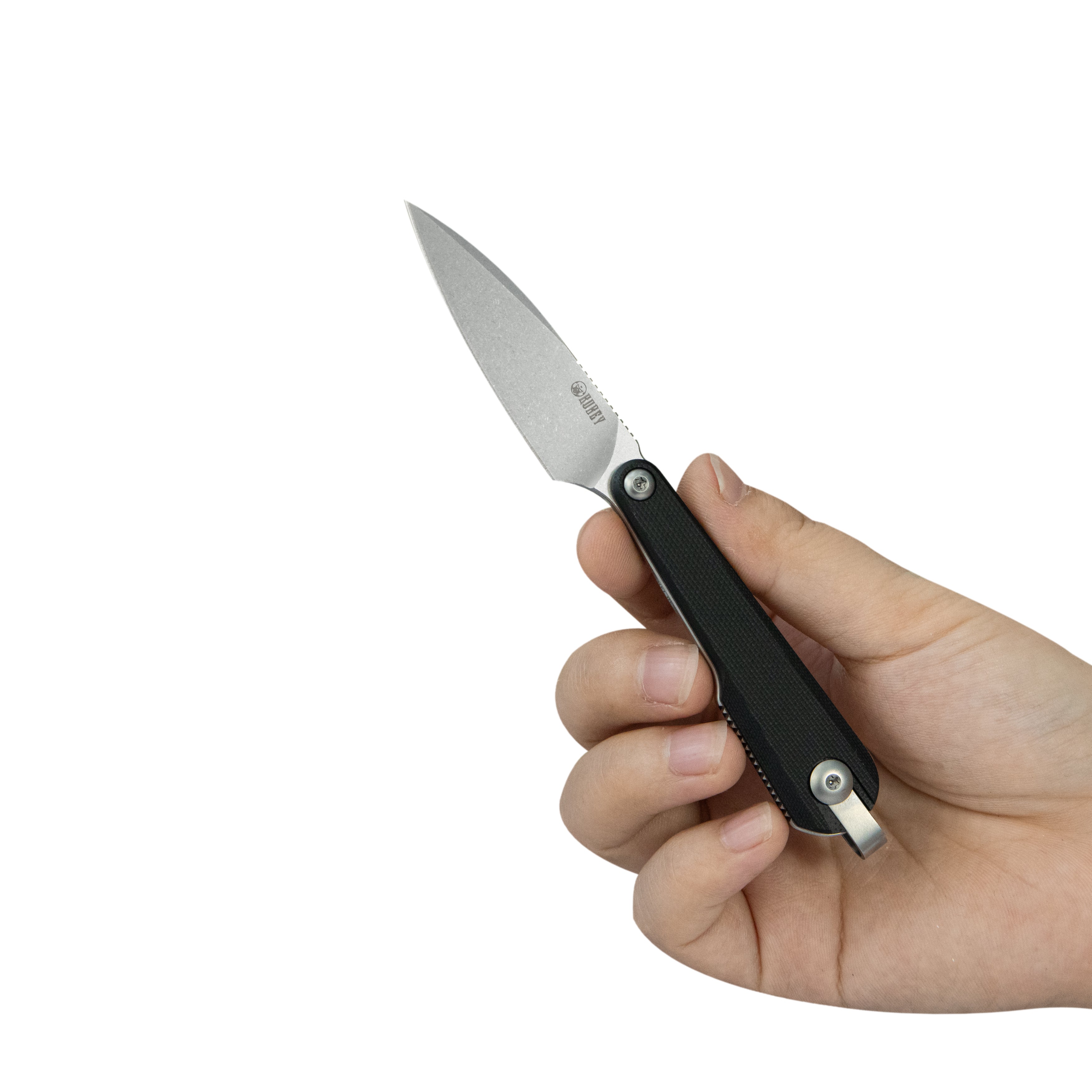 Kubey YAG Fixed Blade Knife Black G10 Handle 2.44" Beadblast 14C28N Blade KU452A