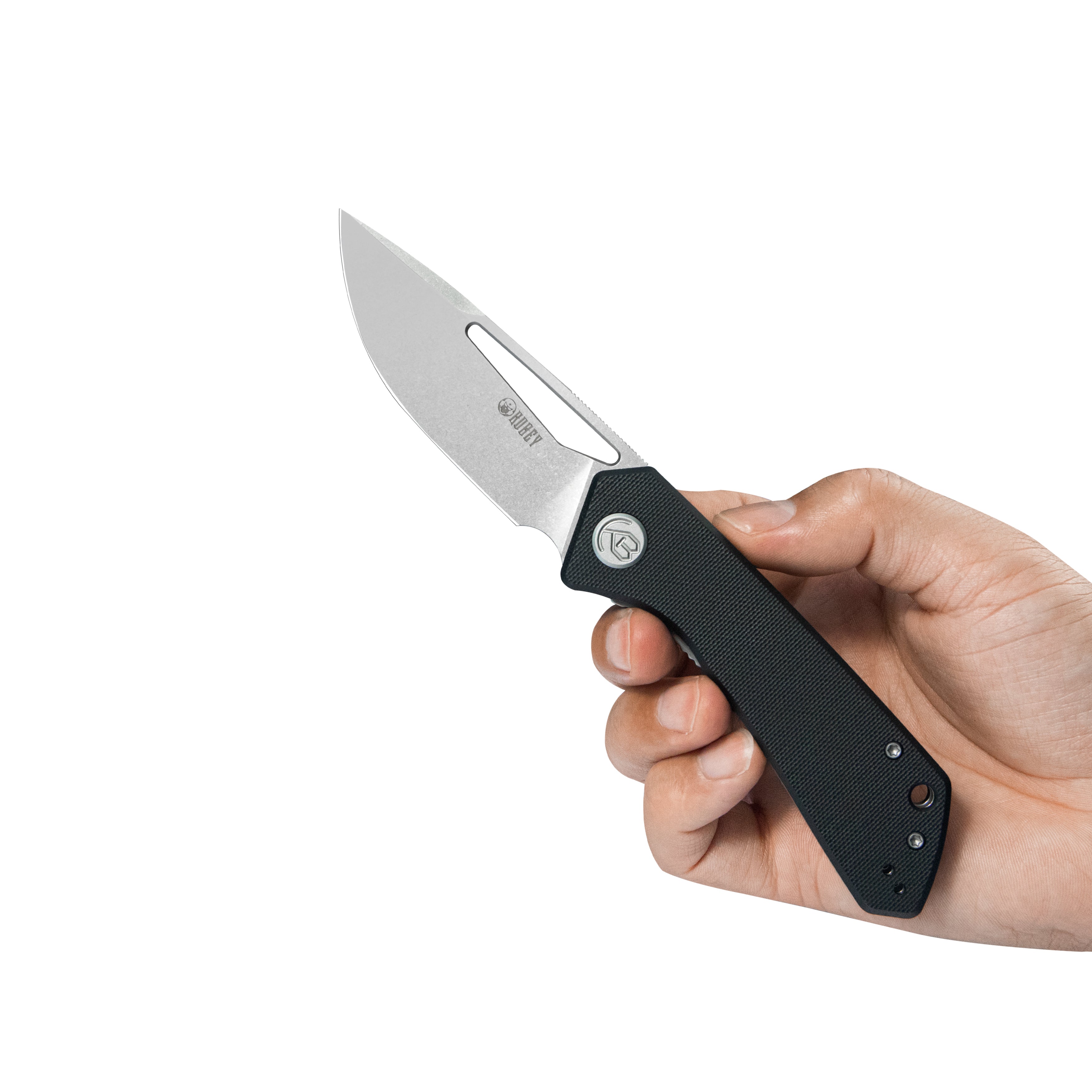 Kubey Thalia Front Flipper EDC Pocket Folding Knife Black G10 Handle 3