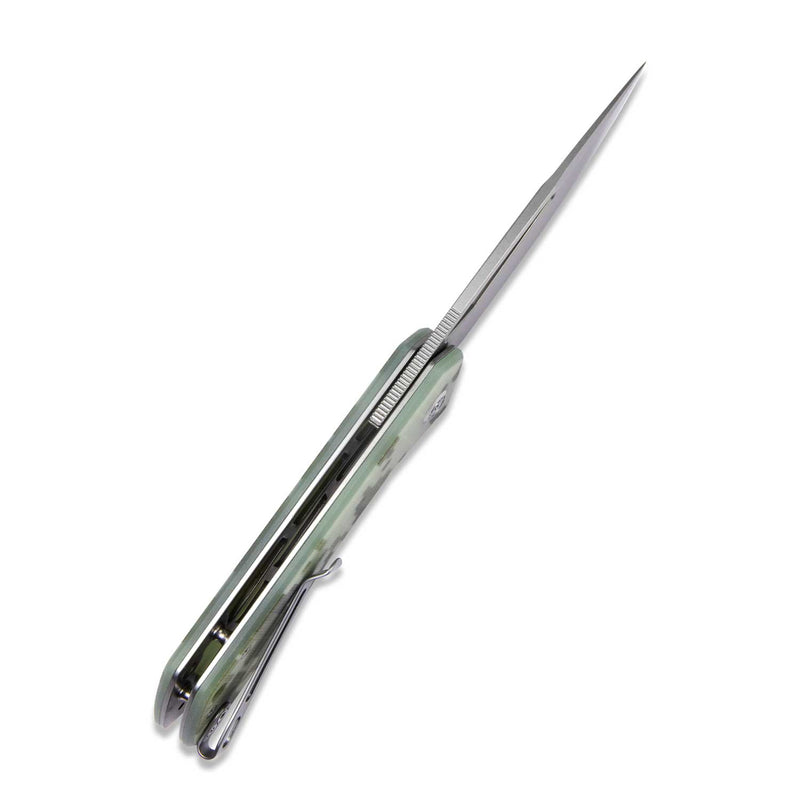 Thalia Front Flipper EDC Pocket Folding Knife Camo G10 Handle 3.27" Bead Blasted D2 KU331I