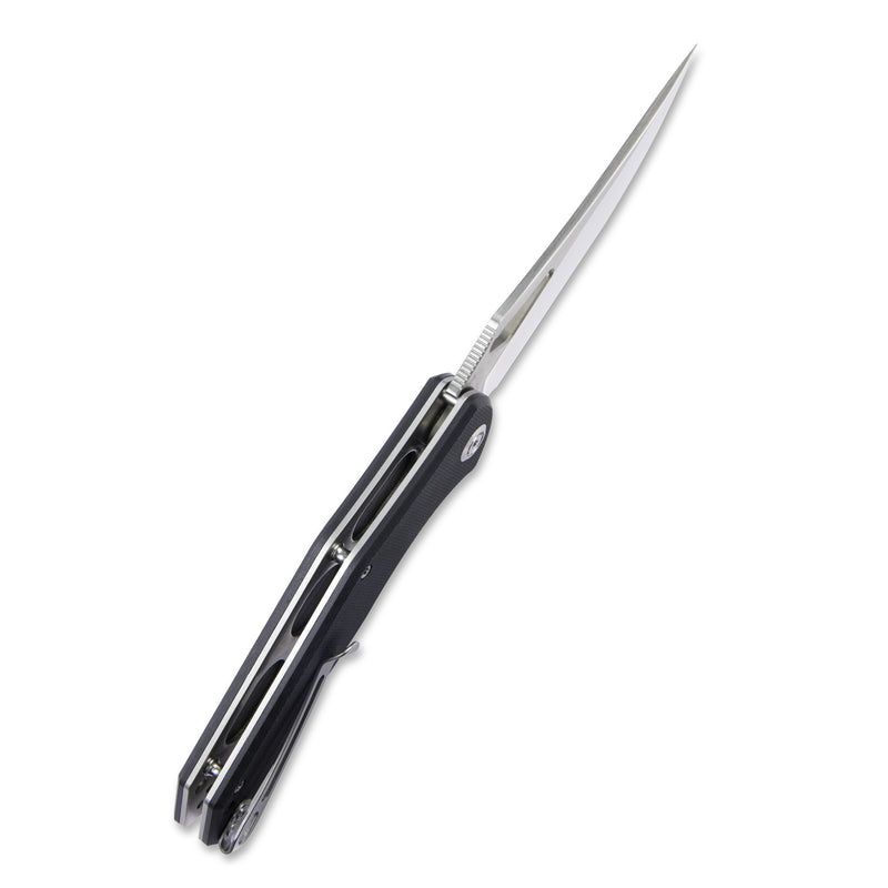 Phemius Liner Lock Folding Pocket Knife Black G10 Handle 3.66" Bead Blasted D2 KU149A