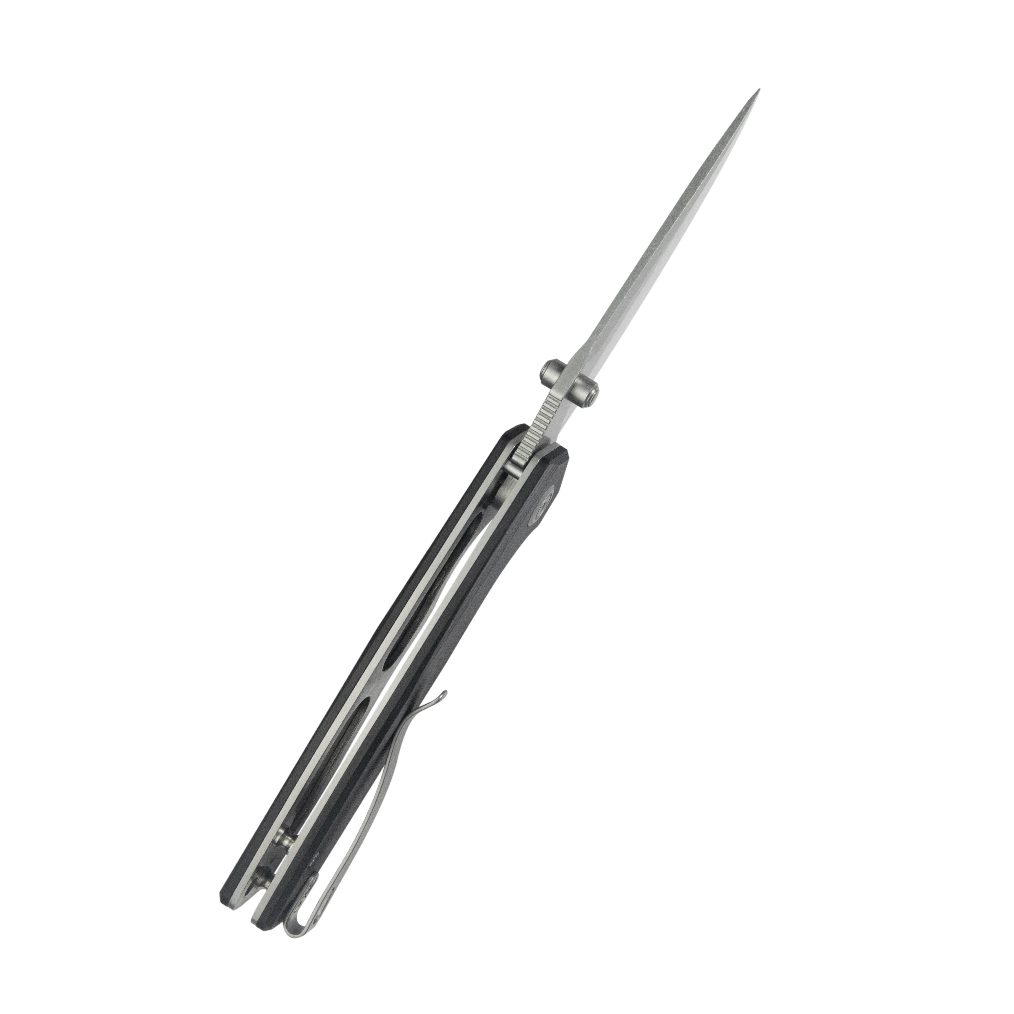 Calyce Liner Lock Flipper Folding Knife Black G10 Handle 3.27" Bead Blasted 14C28N KU901O
