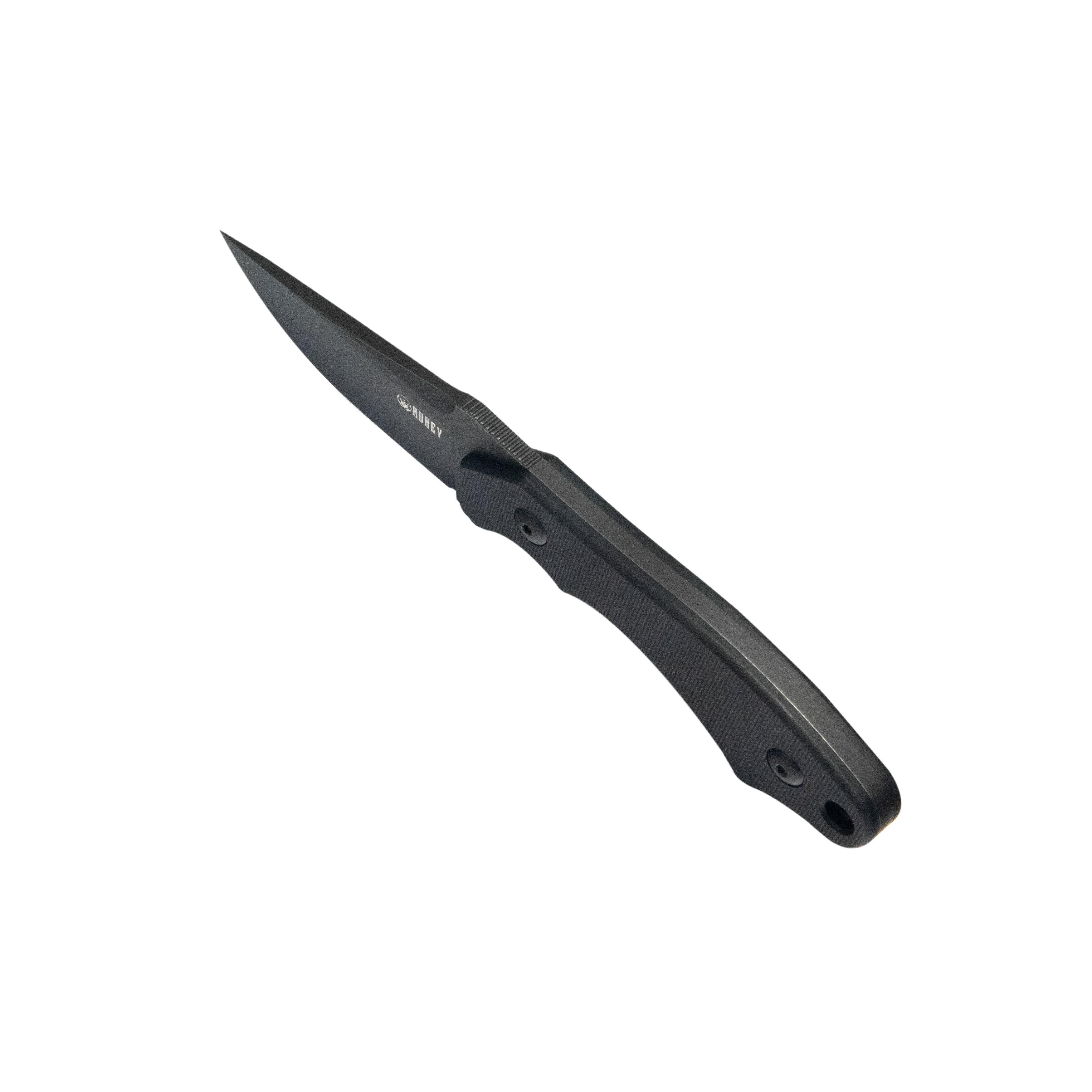 TLB II Clip Point EDC Fixed Blade Knife Black G10 4" Blackwash 14C28N with Kydex Sheath KU468B
