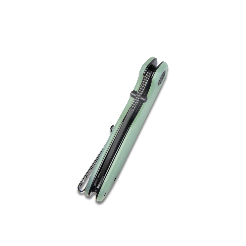 Belus Thumb Stud Everyday Carry Pocket Knife Jade G10 Handle 2.95" Blackwashed AUS-10 Blade KU342B