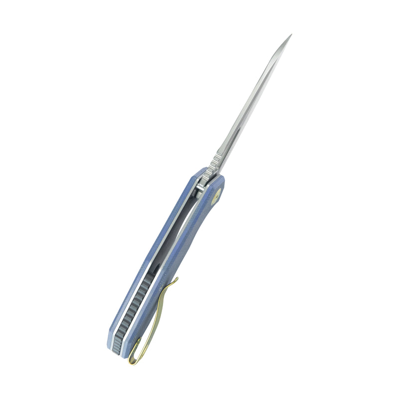 Vagrant Liner Lock Folding Knife Blue Micarta Handle 3.1" Sandblast M390 KB291U