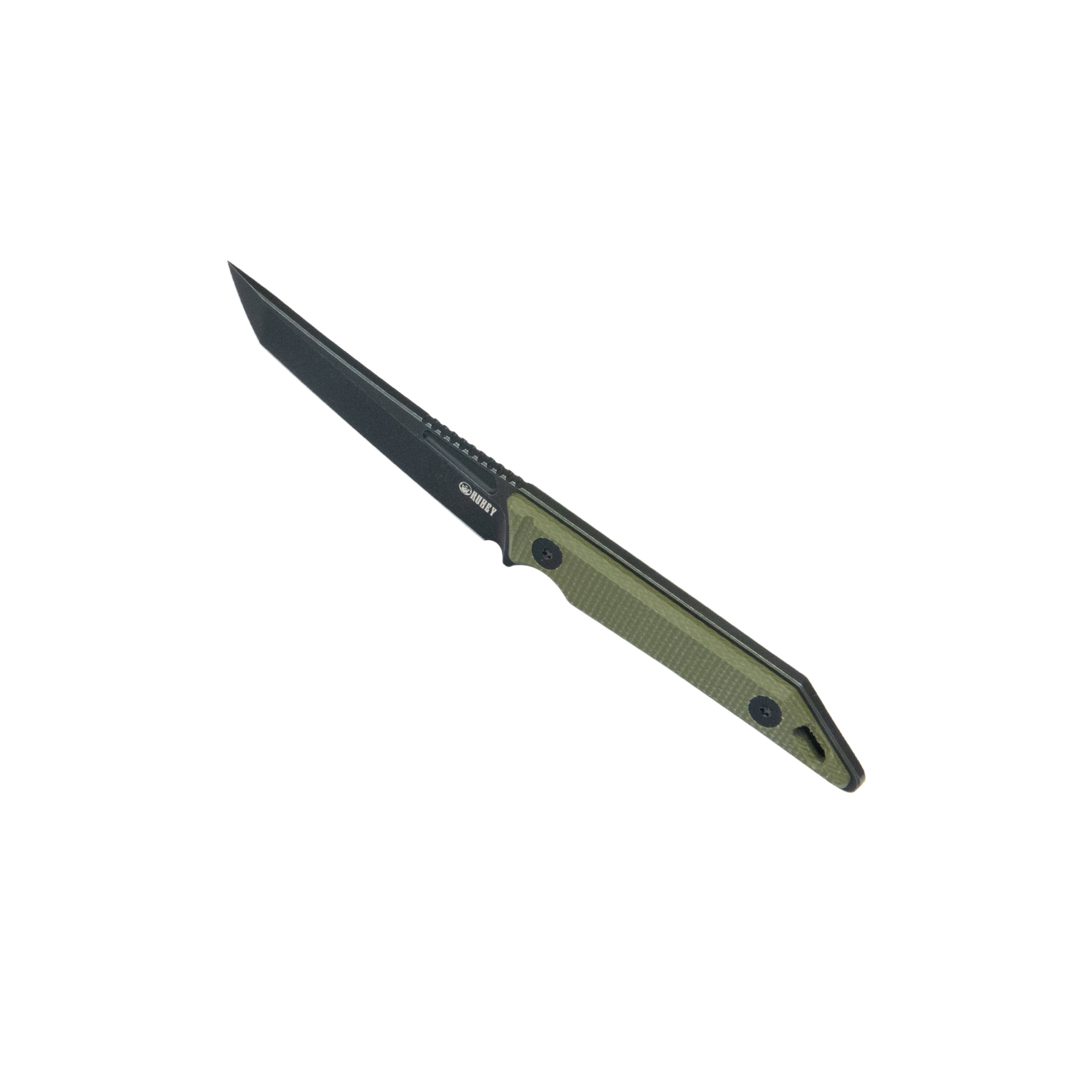 Kubey Goliath Fixed Blade Knife Green Micarta Handle 2.60" Blackwash 14C28N KU430F