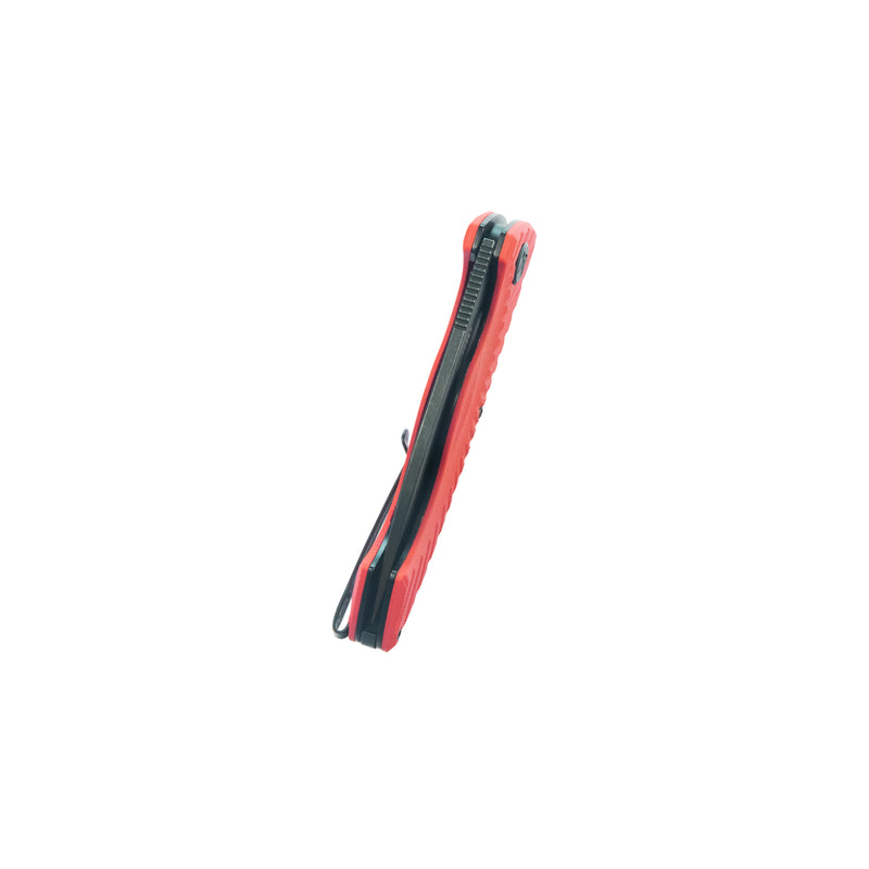 Timberwolf Flipper Outdoor Folding Knife Red G-10 Handle 3.46" Blackwash 14C28N Blade KU208I