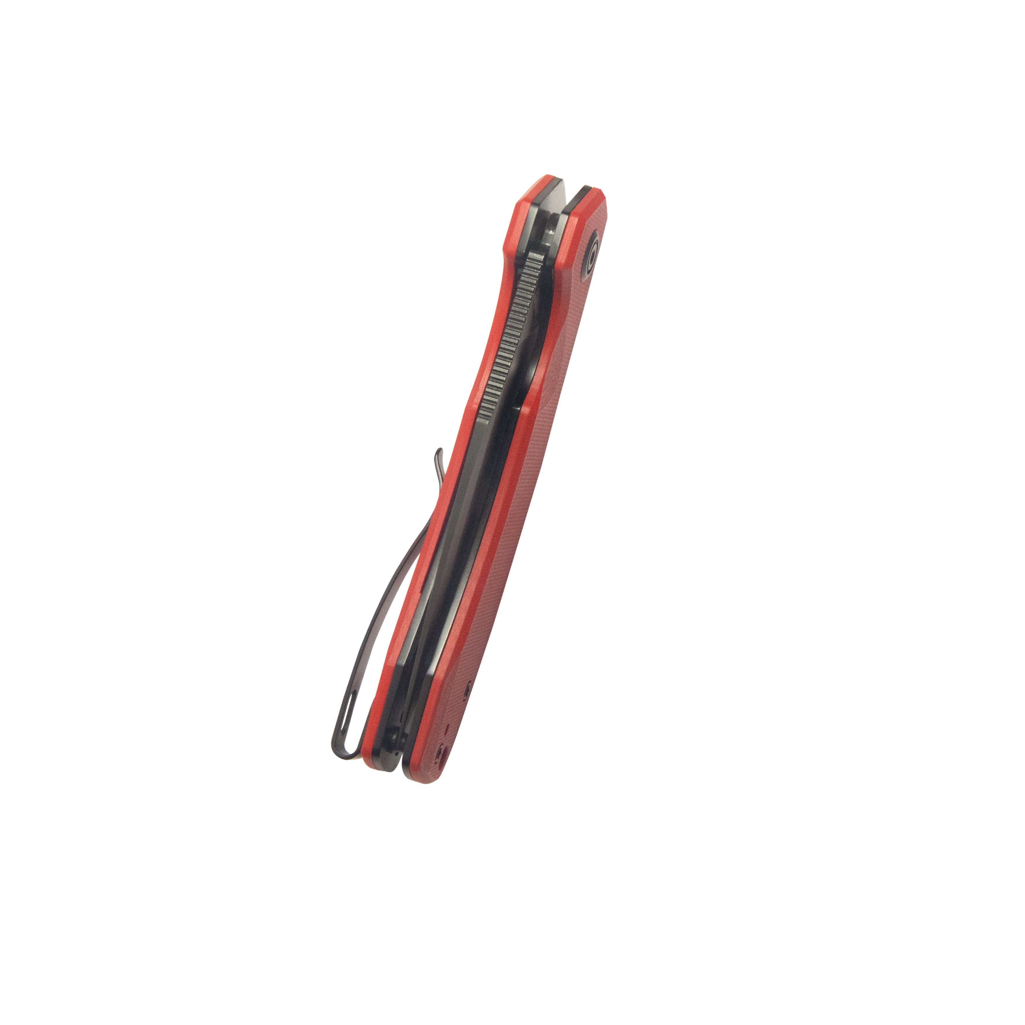Calyce Liner Lock Flipper Folding Knife Red G10 Handle 3.27" Blackwashed 14C28N KU901X
