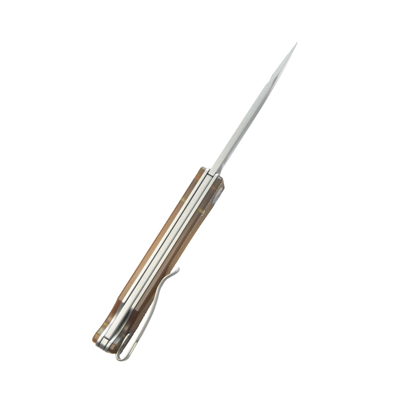 Akino Lockback Pocket Folding Knife Ultem Handle 3.15" Bead Blasted Sandvik 14C28N KU2102E