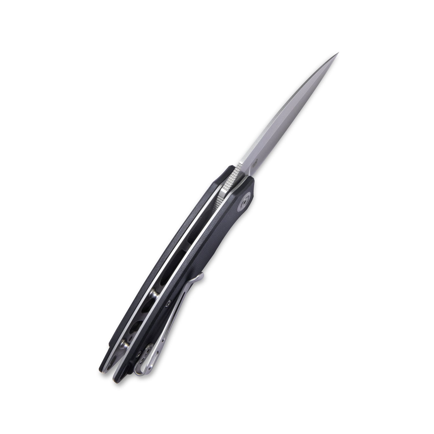 Leaf Liner Lock Front Flipper Folding Knife Black G10 Handle