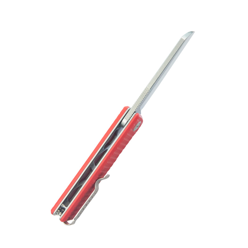 Sailor Liner Lock Flipper Outdoor Folding Knife Red G10 Handle 3.11" Stonewash 14C28N Blade KU317L