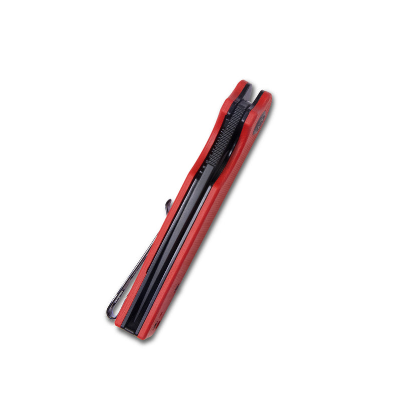 Wolverine Liner Lock Folding Knife Red G10 Handle 2.91" Dark Stonewashed D2 KU233E