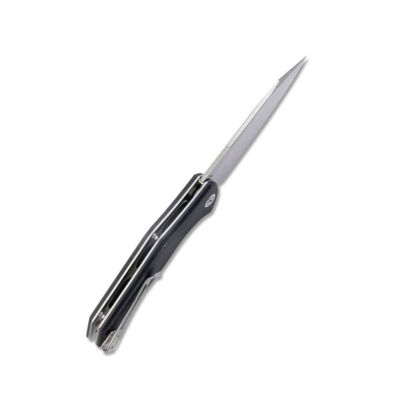 Flash Liner Lock Flipper Folding Knife Black G10 Handle 3.82" Beadblasted AUS-10 KU158E