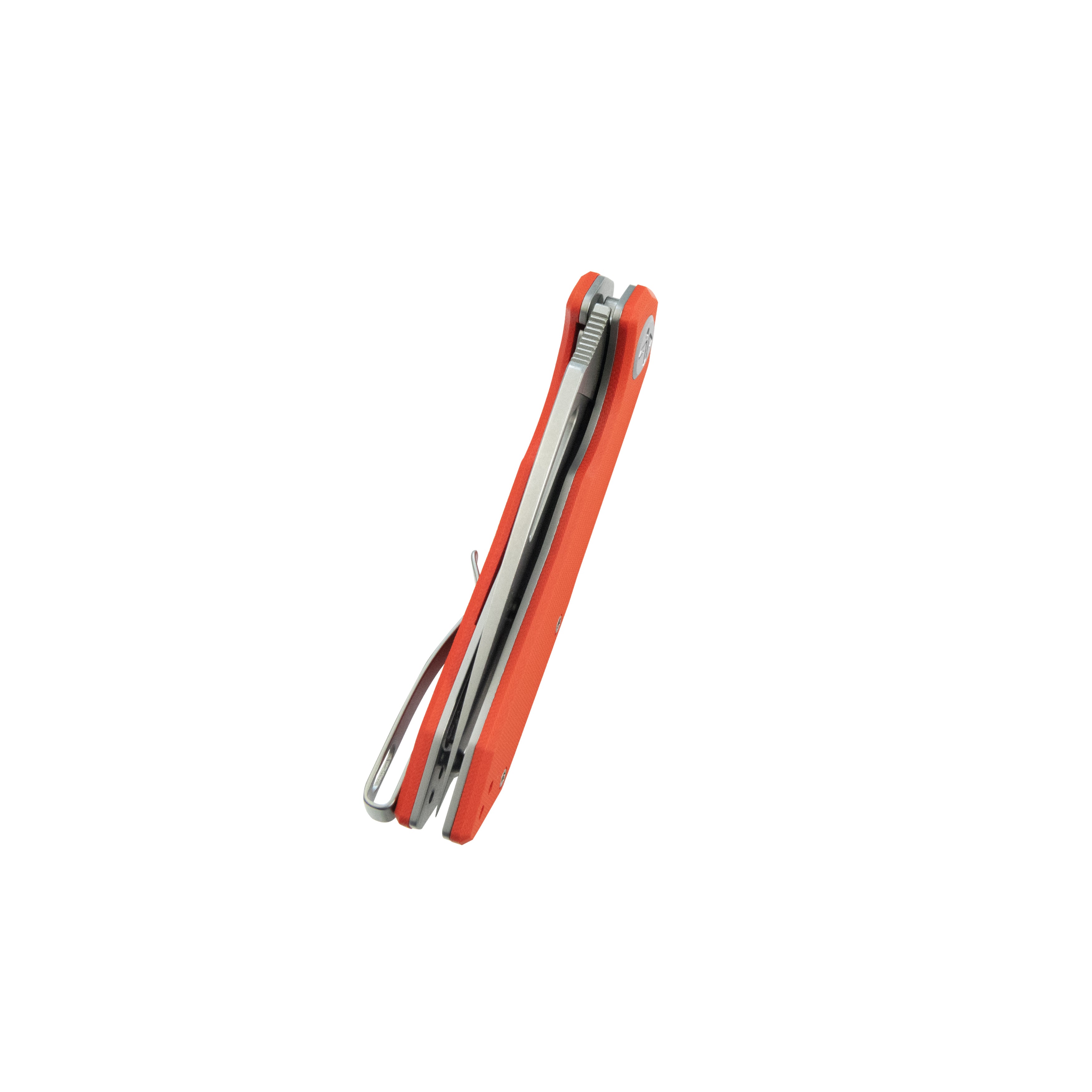 Kubey Coeus Liner Lock Thumb Open Folding Knife Orange G10 Handle EDC knives 3.11" Stonewash 14C28N KU122W