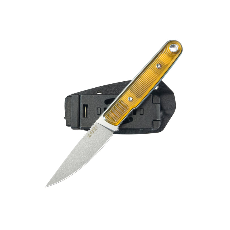 JL Drop Point Fixie Every Day Carry Fixed Blade Knife Ultem 3.11'' Drop Point Beadblast 14C28N KU356C
