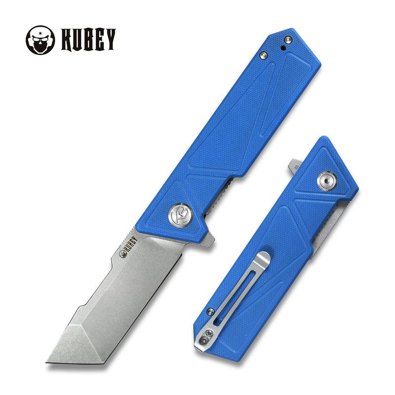Avenger Outdoor Edc Folding Pocket Knife Blue G10 Handle 3.07" Bead Blasted D2 KU104C