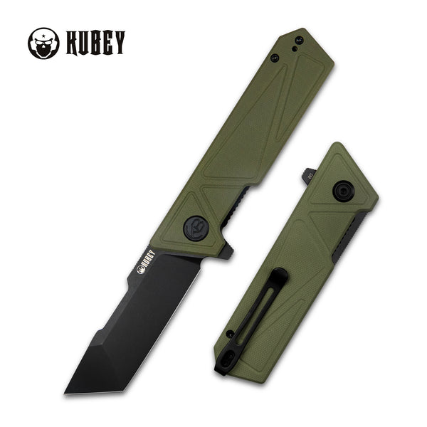 Avenger Outdoor Edc Folding Pocket Knife Green G10 Handle 3.07" Blackwash D2 KU104F